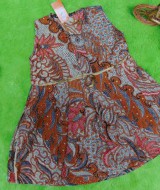 dress baju batik bayi anak perempuan cewek 0-12bulan tali bulat motif lawasan