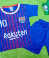 Setelan Baju Bola Bayi 0-12bulan FCB Barcelona Biru 25 lebar dada 25cm,panjang baju 35cm,panjang celana 27cm,bikin dedek bayi makin kece