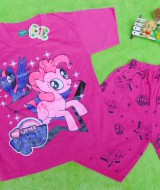 Setelan baju kaos karakter little pony anak perempuan cewek 5-6th