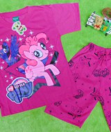Setelan baju kaos karakter little pony anak perempuan cewek usia 4-5th