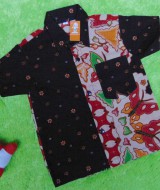 baju batik bayi anak laki-laki kemeja batik batita hem anak cowok uk 1-3th baju pesta motif truntum modis