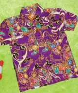 baju batik bayi anak laki-laki kemeja batik batita hem anak cowok uk 1-3th baju pesta motif ungu manik-manik