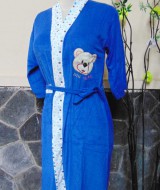 kimono handuk jubah mandi remaja dewasa fit to L beruang biru 46 lingkar dada 86cm,panjang ke bawah 91cm,cocok dipakai harian maupun saat piknik ke kolam renang,waterpark,atau waterboom