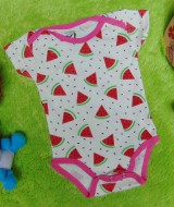TERLARIS jumper carter ecer lengan pendek bayi cewek perempuan 6 bulan motif watermelon cantik 22 bahan lembut nyaman adem menyerap keringat bayi
