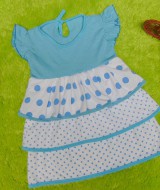 dress baju anak bayi perempuan newborn 0-12bulan peplum susun 3 biru 25 lebar dada 26,panjang 46cm,slkn dicocokkan dg uk anak krn usia hny estimasi