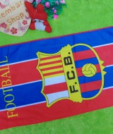 handuk bola FCB Barcelona Barca uk kecil Rp 22.000 bahan lembut,ukuran 76X34cm,cocok untuk penggemar tim bola FCB