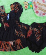 setelan baju batik balon bayi newborn 0-12bulan motif hitam manis