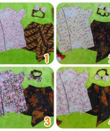 utama Setelan Baju Batik Kebaya Kutu Baru Bayi 0-15bulan Plus Headband Motif Bunga (6)