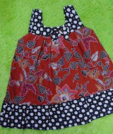 dress baju batik bayi anak perempuan cewek 0-12bulan pita depan motif floral sulur ceplok 25 LD 30 P 45