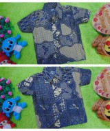 foto utama baju batik bayi anak laki-laki kemeja batik bayi hem anak cowok uk 0-2th baju pesta motif sisik ikan n kembang
