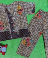 Setelan Baju Tidur Piyama Batik Bayi Celana Panjang size s 6-18bln motif sisik ikan