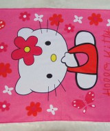 handuk mandi karakter karakter JUMBO SUPER BESAR motif Hello Kitty Butterfly and Flower