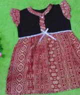 dress batik cewek baju batik bayi perempuan 0-12bulan pita lengan sayap motif floral geometri 25,lebar dada 30cm ,panjang baju 47cm,bahan adem lembut, ada kancing hidup, cocok utk harian