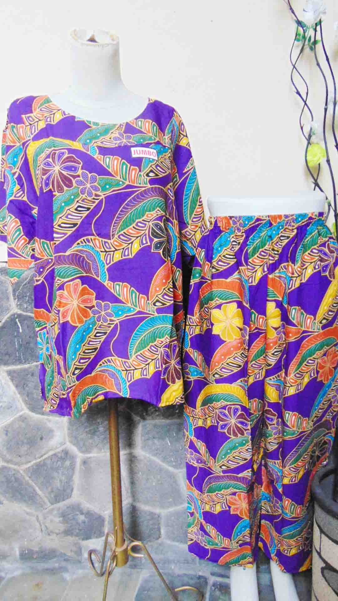 Baju Santai Setelan Piyama Babydoll Batik CP Jumbo Motif Bulu Merak Busui Friendly Kualitas Juara (3)