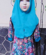 PALING MURAH Baju Muslim Gamis Aira Anak Bayi Perempuan 6-18bulan Plus Hijab Aesthetic Flowers 40 Lebar Dada 26cm, Panjang 49cm