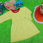 PALING MURAH Baju Muslim Gamis yellow flowers Anak Bayi Perempuan 0-12bulan Plus Hijab pita orange