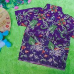 baju batik bayi anak laki-laki kemeja batik bayi hem anak cowok uk 0-2th baju pesta motif vas ungu 