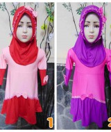 foto utama PLUS HIJAB baju muslim nayi gamis anak bayi 1-2th pita cantik gemerlap aneka warna 1