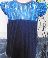 Dress bayi perempuan alisa 6-18bulan lengan pendek abstrak blue 25 Lebar dada 31cm, Panjang baju 43cm,