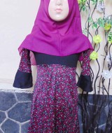 PALING MURAH Baju Muslim Gamis Aisyah Anak Bayi Perempuan 1-2th Plus Hijab purple 45 Lebar Dada 26cm, Panjang 56cm
