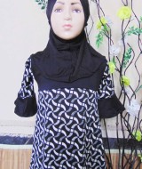 PALING MURAH Baju Muslim Gamis Aisyah Anak Bayi Perempuan 1-2th Plus Hijab elmo spiral 45 Lebar Dada 32cm, Panjang 55cm