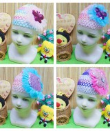 utama BUY 1 GET 1 FREE topi turban jaring anak bayi cewek perempuan 0-12bulan blink-blink cantik random (1)