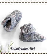 kado sepatu bayi prewalker baby newborn 0-6bulan booties cuddleme motif Scandinavian Pink