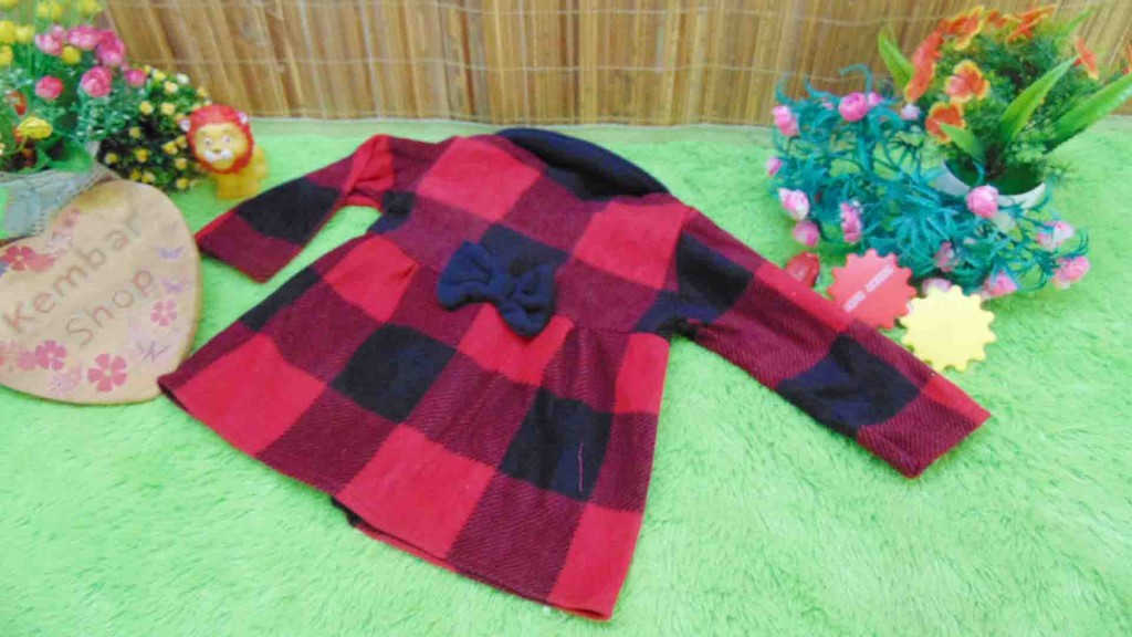 jaket bayi blazer baby mantel bayi hangat lembut big tartan merah hitam 0-18bulan (1)