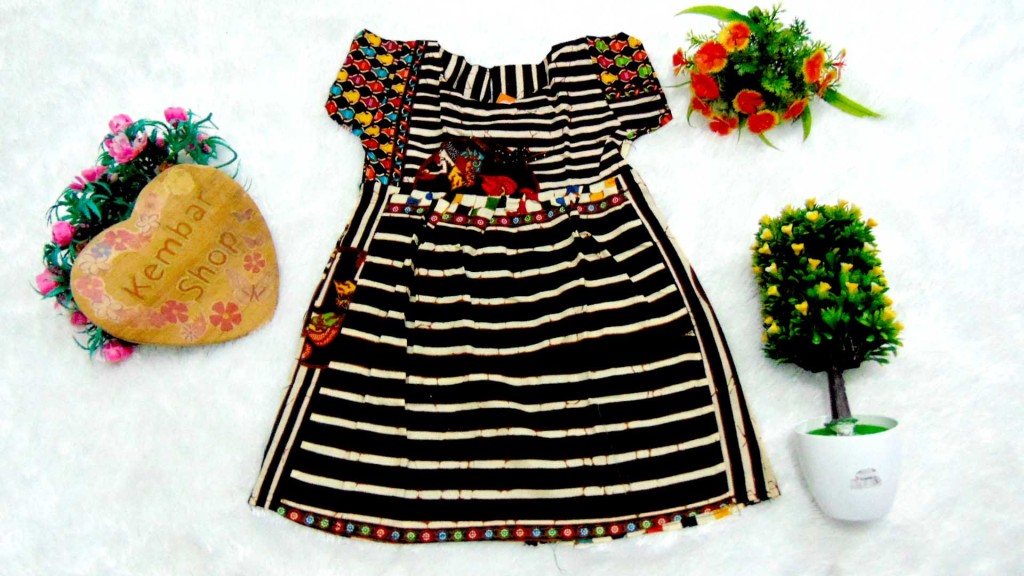 Baju bayi perempuan Dress batik anak Dress bayi 1-2th motif wayang variasi no 2