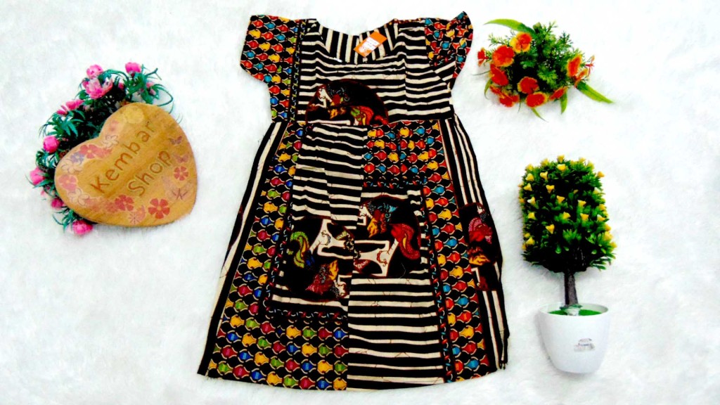 Baju bayi perempuan Dress batik anak Dress bayi 1-2th motif wayang variasi no 6