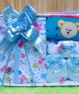 FREE KARTU UCAPAN Kado Lahiran Paket Kado Bayi Newborn Baby Gift Box Full Package Biru