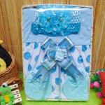 Kado Lahiran Box Paket Kado Bayi Perempuan Cewek Baby Gift Dress Biru Polka Cantik