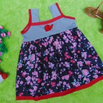 Dress Baju Anak Bayi Cewek Perempuan 0-12bulan Alisa Bunga Hitam Cantik