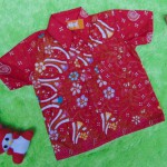 baju batik bayi anak laki-laki kemeja batik batita hem anak cowok uk 1-3th baju pesta motif little red