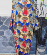 baju tidur santai batik longdress jumbo cantik daster lengan panjang wanita longdres baladewa motif awan biru