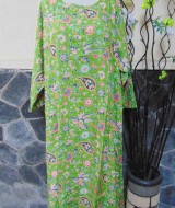 baju tidur santai batik longdress jumbo pias cantik daster lengan panjang wanita longdres baladewa motif hijau cantik