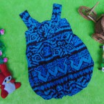 dress baju pesta batik balon yukensi anak bayi perempuan 0-9bulan motif biru etnik