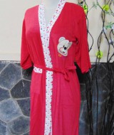 kimono handuk jubah mandi remaja dewasa fit to L beruang merah 46 lingkar dada 86cm,panjang ke bawah 91cm,cocok dipakai harian maupun saat piknik ke kolam renang,waterpark,atau waterboom