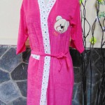kimono handuk jubah mandi remaja dewasa fit to L beruang pink
