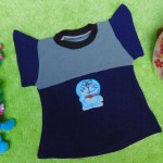 Dress Baju Anak Bayi Cewek Perempuan 0-12bulan Alisa Doraemon Abu Navy