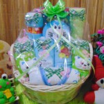 TERLARIS EKSKLUSIF paket kado bayi baby gift parcel bayi parcel kado bayi kado lahiran rotan bulat hijau