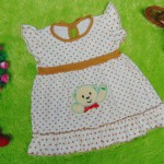 dress baju bayi perempuan cewek newborn 0-6bulan murah lembut polka putih 