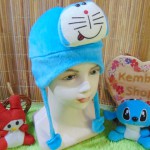 Topi bayi baby hat karakter doraemon biru lucu 