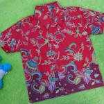 baju batik bayi anak laki-laki kemeja batik batita hem anak cowok uk 1-3th baju pesta motif vas merah