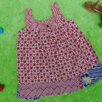dress baju batik bayi anak perempuan cewek 0-12bulan pita depan motif segiempat geometri 