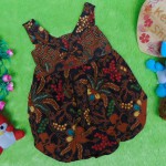 dress baju pesta batik balon yukensi anak bayi perempuan 0-9bulan motif pohon kelapa