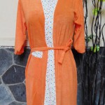 kimono handuk jubah mandi remaja dewasa fit to L Polos Orange