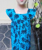 Daster Yukensi Anak Dress baju santai batita perempuan cewek 2-3th adem motif paku-pakuan biru