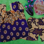 Setelan batik bayi baju batik bayi anak 6-18bulan motif kembang ceplok ungu