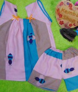 Setelan batik bayi baju batik bayi anak 6-18bulan motif lebah pastel